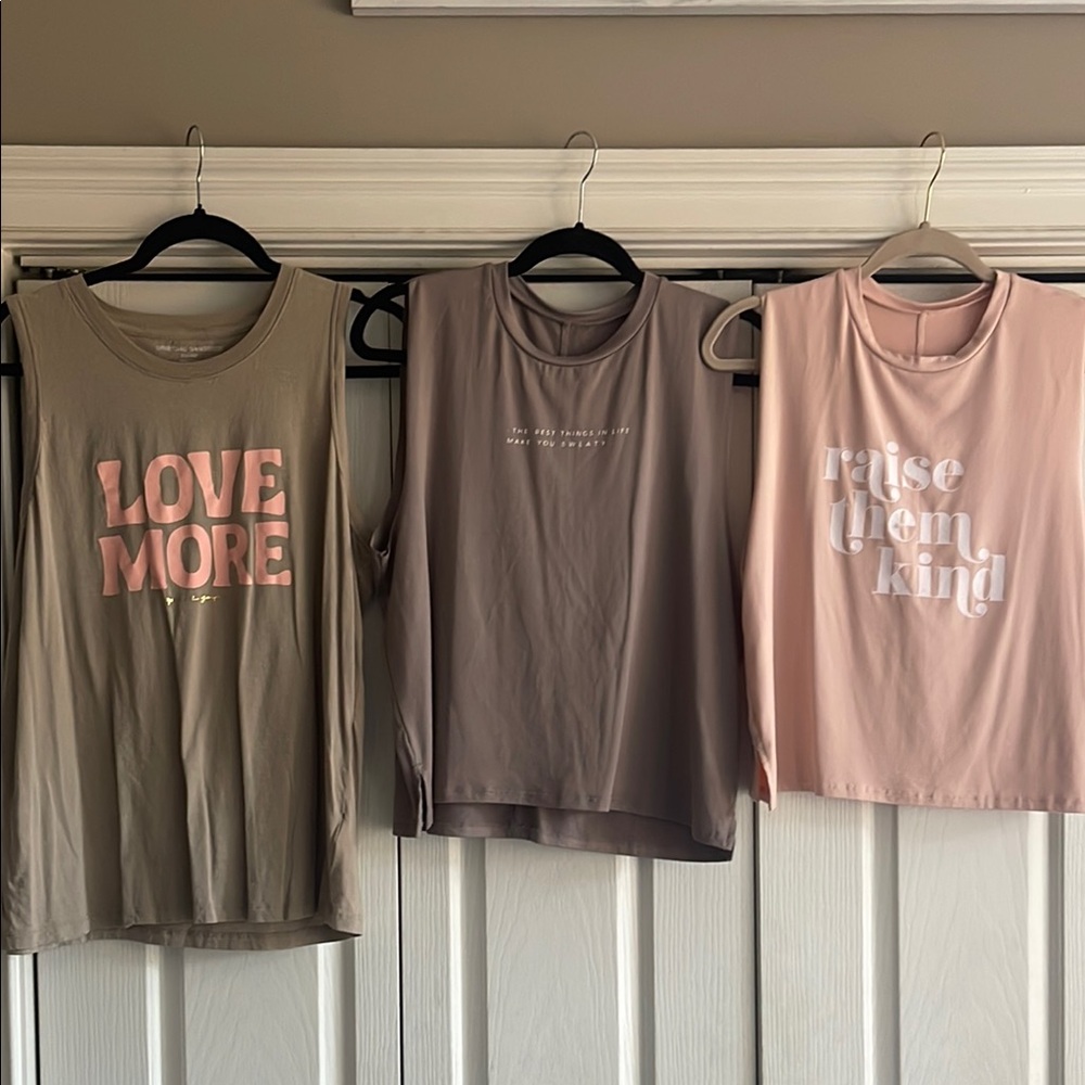 Set of Three Graphic Tank Tops, XL
